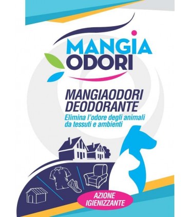 Mangiaodori elimina l'odore e le macchie degli animali domestici