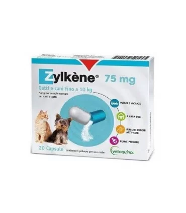 Vetoquinol zylkene cani e gatti 20 capsule 75 mg