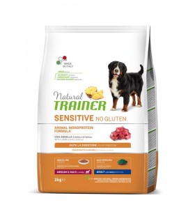 Natural trainer Sensitive cane No Gluten MediumMaxi Adult Agnello 3 kg