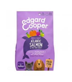 Edgard & Cooper Puppy Carne Fresca Di Salmone E Tacchino Allevato A Terra Senza Cereali 12 kg