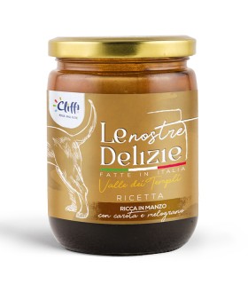 Cliffi Le Nostre Delizie cane Valle dei Templi ricetta ricca in manzo con carota e melograno 160 gr