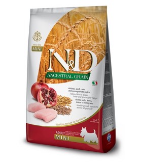 Farmina n&d ancestral grain cane mini farro avena pollo e melograno 2,5 kg