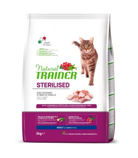 Natural trainer Sterilised gatto Adult con tacchino 3 kg