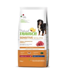 Natural Trainer sensitive no gluten cane medium & maxi adult agnello 12 kg