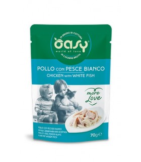 Oasy gatto more love pollo con pesce bianco bustina 70 gr