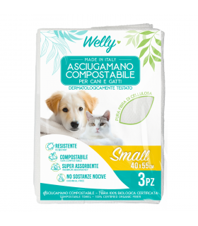 Welly Asciugamano Compostabile SMALL x 3 pz 40 x 55 cm