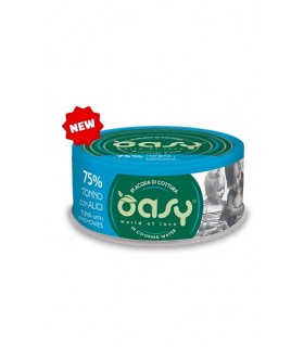 Oasy gatto more love 75% tonno con alici 70 gr