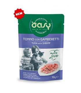 Oasy gatto more love tonno con gamberetti bustina 70 gr