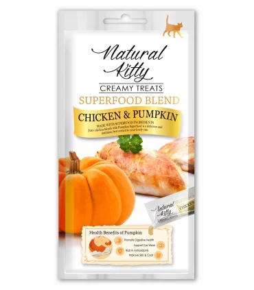 Natural kitty cremosi pollo e zucca 4x12 gr