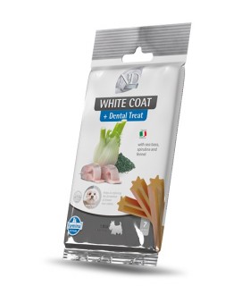 Farmina snack cane mini white coat dental treat spigola spirulina finocchio 60 gr