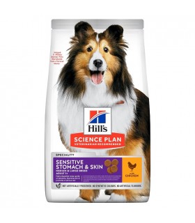 Hill's Science Plan cane adult sensitive stomach & skin medium large pollo 12 kg