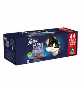 FELIX LE GHIOTTONERIE Multipack Gatto con Pollo Manzo Salmone e Tonno 44x85 gr