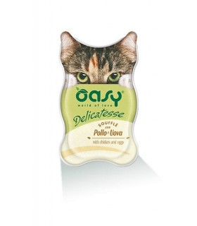 Oasy gatto souffle pollo e uova vaschetta 85 gr