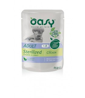 Oasy gatto wet bustina bocconcini sterilized pollo 85 gr